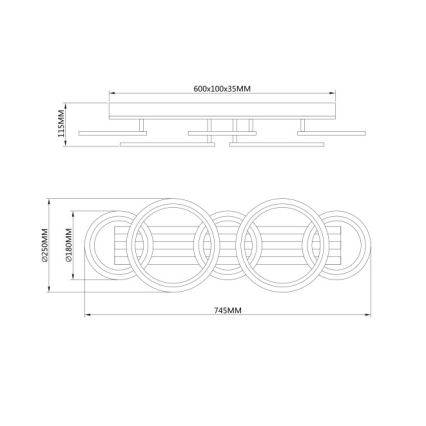Globo - LED stropné svietidlo LED/34W/230V 3000/4200/6000K