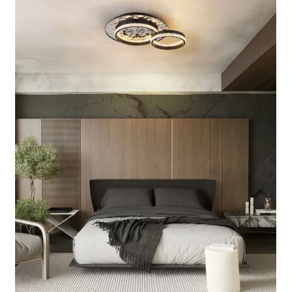 Globo - LED Stropné svietidlo LED/24W/230V 3000K 40x50,5 cm čierna/lesklý chróm