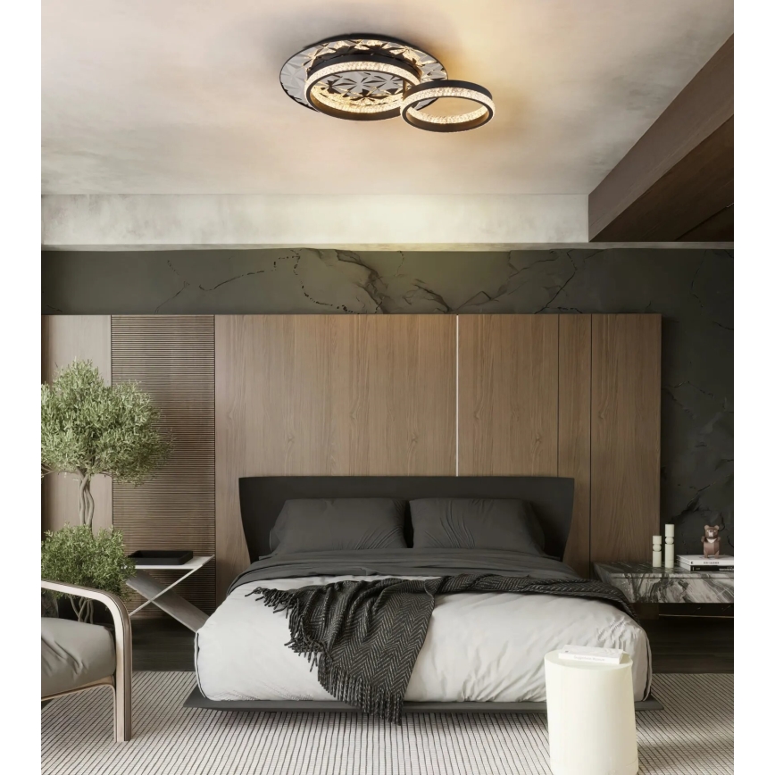 Globo - LED Stropné svietidlo LED/24W/230V 3000K 40x50,5 cm čierna/lesklý chróm