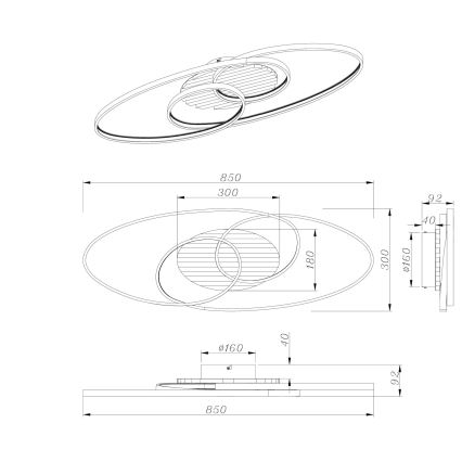 Globo - LED stropné svietidlo LED/40W/230V 3000K 85x30 cm