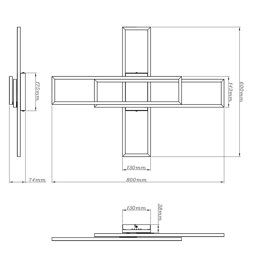 Globo - LED stropné svietidlo LED/55W/230V 3000K 80x60 cm