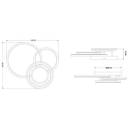 Globo - LED stropné svietidlo LED/40W/230V 3000K 49x39 cm