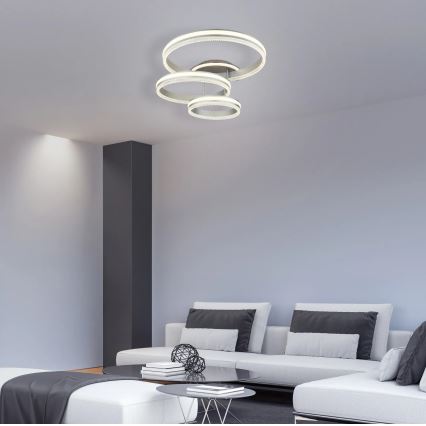 Globo - LED stmievateľné stropné svietidlo LED/72W/230V 2700-6000K strieborné + diaľkové ovládanie