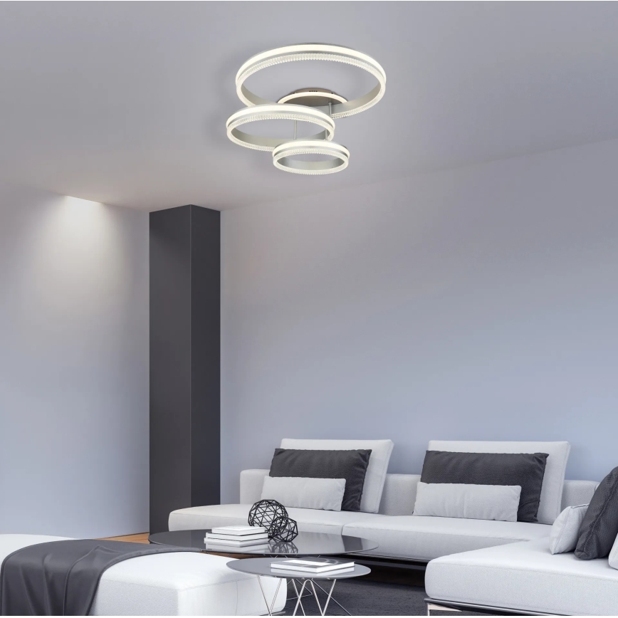 Globo - LED stmievateľné stropné svietidlo LED/72W/230V 2700-6000K strieborné + diaľkové ovládanie