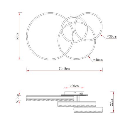 Globo - LED stmievateľné stropné svietidlo LED/72W/230V 2700-6000K strieborné + diaľkové ovládanie