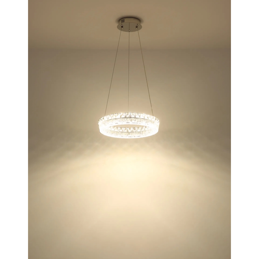 Globo - LED stmievateľný závesný luster na lanku LED/24W/230V 2700-6000K číry + diaľkové ovládanie