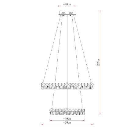 Globo - LED stmievateľný luster na lanku LED/60W/230V 2700-6000K priehľadné + diaľkové ovládanie