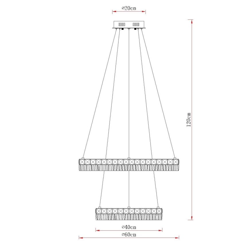 Globo - LED stmievateľný luster na lanku LED/60W/230V 2700-6000K priehľadné + diaľkové ovládanie