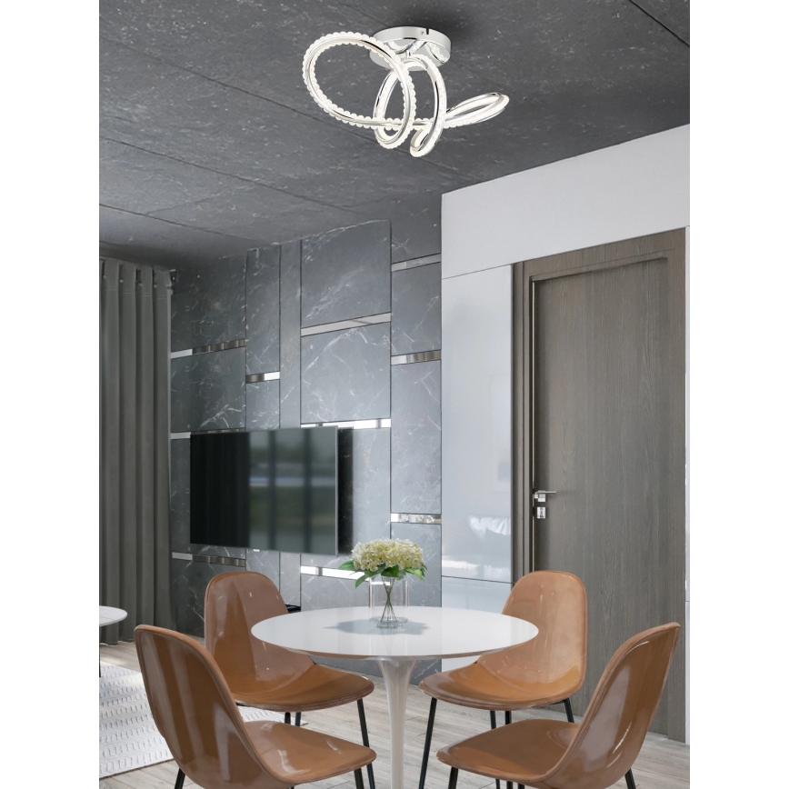 Globo - LED stmievateľné stropné svietidlo LED/40W/230V 2700-6000K lesklý chróm + diaľkové ovládanie