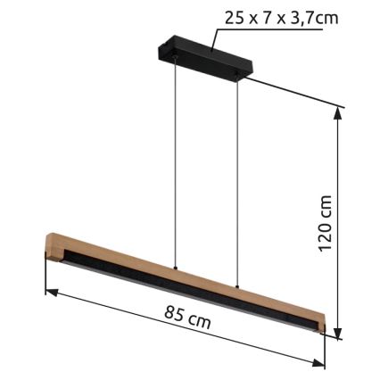 Globo - LED Luster na lanku LED/24W/230V