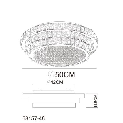 Globo - LED Stmievateľné stropné svietidlo LED/48W/230V 2700-6000K pr. 50 cm biela + diaľkové ovládanie