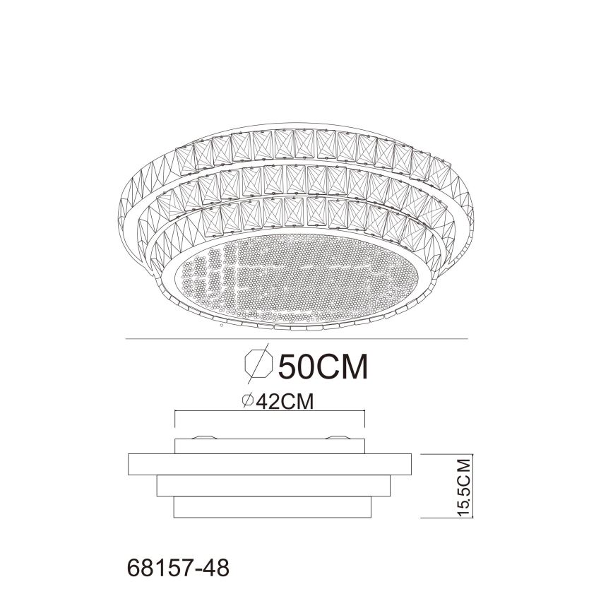 Globo - LED Stmievateľné stropné svietidlo LED/48W/230V 2700-6000K pr. 50 cm biela + diaľkové ovládanie