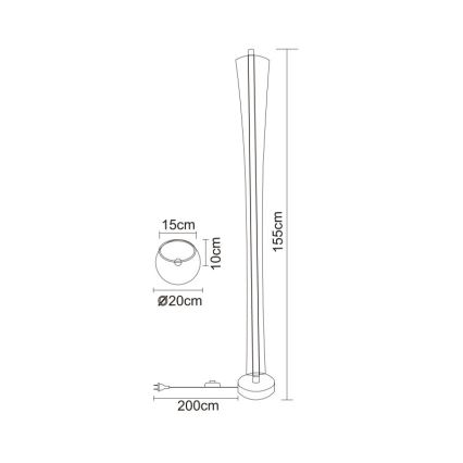 Globo - LED stojacia lampa LED/48W/230V 2700/4000/6000K
