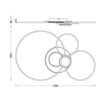 Globo - LED stlmiteľné stropné svietidlo LED/36W/230V 2700-6000K strieborné + diaľkové ovládanie