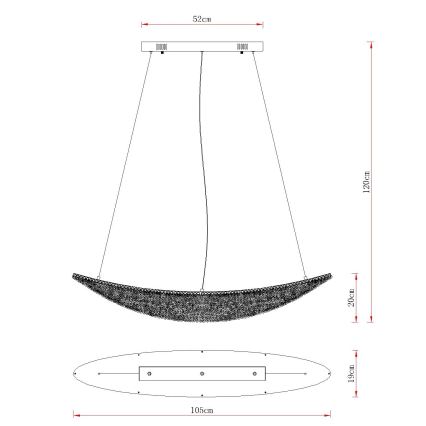 Globo - stmievateľný LED luster na lane LED/40W/230V 2700-6000K lesklý chróm + diaľkové ovládanie