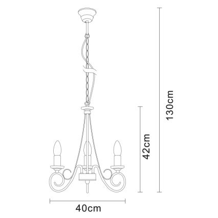 Globo 69003-3 - Luster na reťazi TRUNCATUS 3xE14/40W/230V