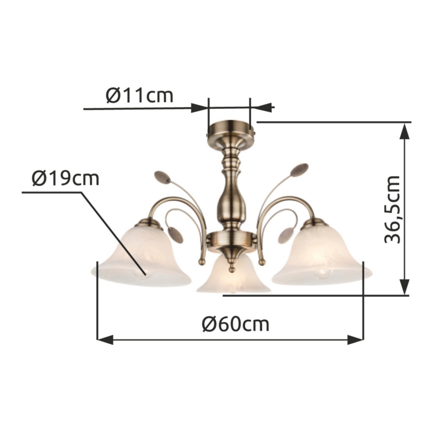 Globo - Stropné svietidlo 3xE27/60W/230V
