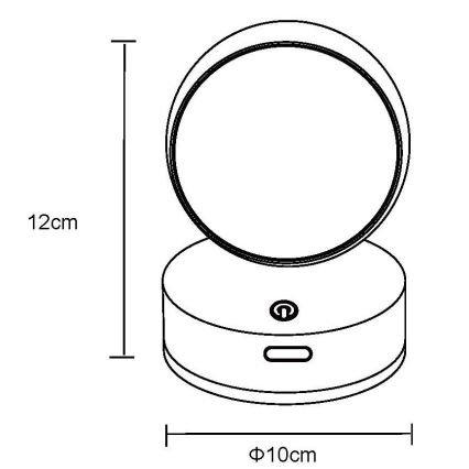 Globo - LED Stmievateľné nabíjacie dotykové nástenné svietidlo LED/1,4W/5V 1800 mAh čierna