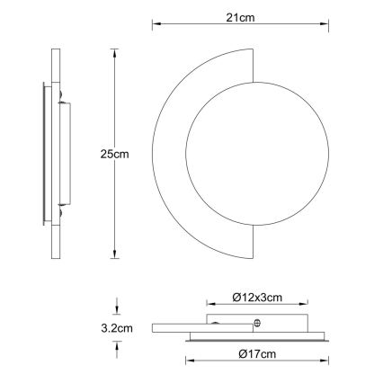 Globo - LED nástenné svietidlo LED/12W/230V 3000K