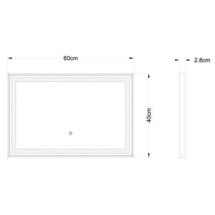 Globo - LED Stmievateľné nástenné zrkadlo s podsvietením LED/10W/230V 2700/4000/6500K 60x40 cm
