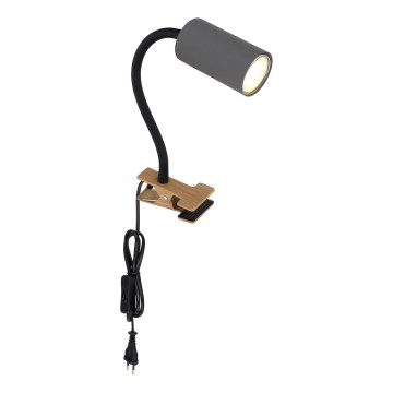 Globo - Flexibilná lampa s klipom 1xGU10/25W/230V šedá/hnedá