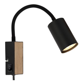 Globo - Flexibilná lampička 1xGU10/35W/230V čierna/hnedá