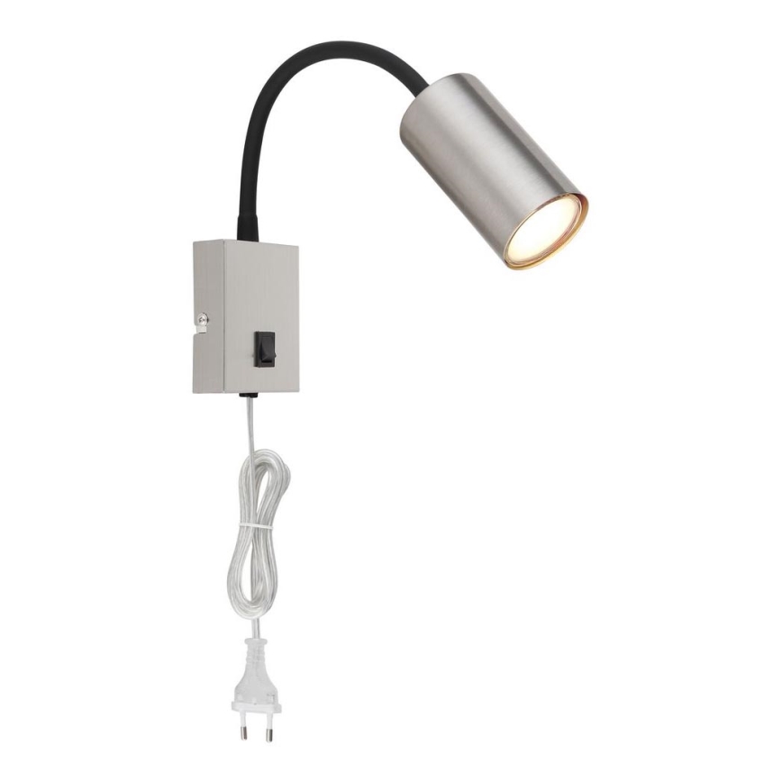 Globo - Flexibilná nástenná lampa 1xGU10/25W/230V čierna/matný chróm