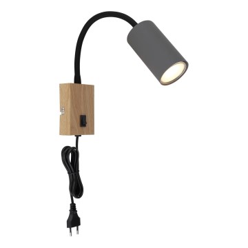 Globo - Flexibilná nástenná lampa 1xGU10/25W/230V šedá/hnedá