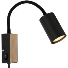 Globo - Flexibilná nástenná lampa 1xGU10/35W/230V čierna/hnedá