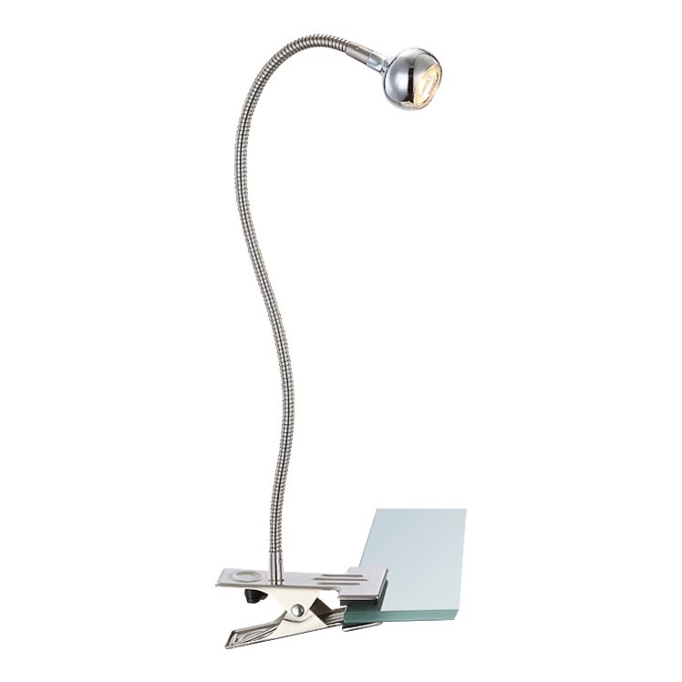 Globo - LED Flexibilná lampička s klipom LED/3W/230V matný chróm