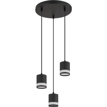 Globo - LED Luster na lanku 3xGX53/7W/230V 3000K čierna