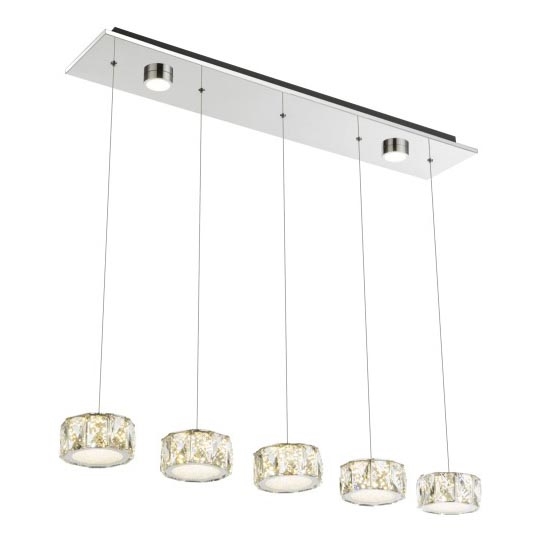 Globo - LED Luster na lanku LED/52W/230V 4000K lesklý chróm/číra