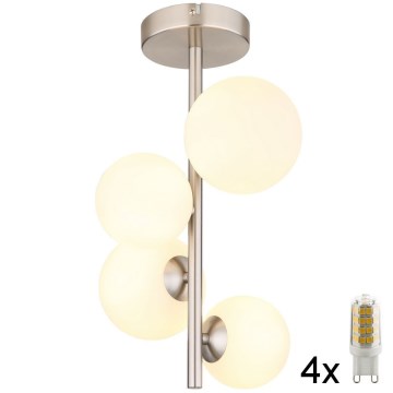 Globo - LED Luster na tyči 4xG9/3W/230V matný chróm