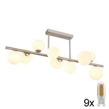 Globo - LED Luster na tyči 9xG9/3W/230V matný chróm