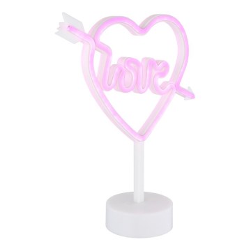 Globo - LED Neónová stolný dekorácia LED/2W/3xAA srdce