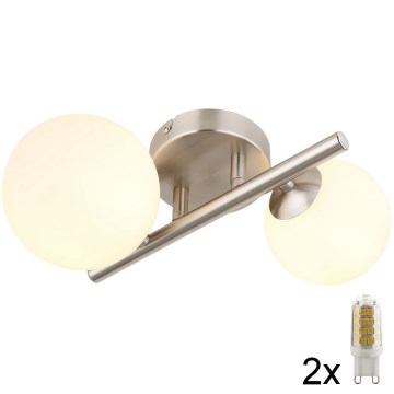 Globo - LED Prisadený luster 2xG9/3W/230V matný chróm