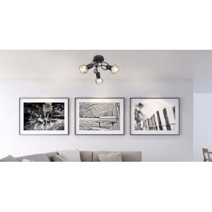 Globo - LED Prisadený luster 3xE14/6W/230V čierna