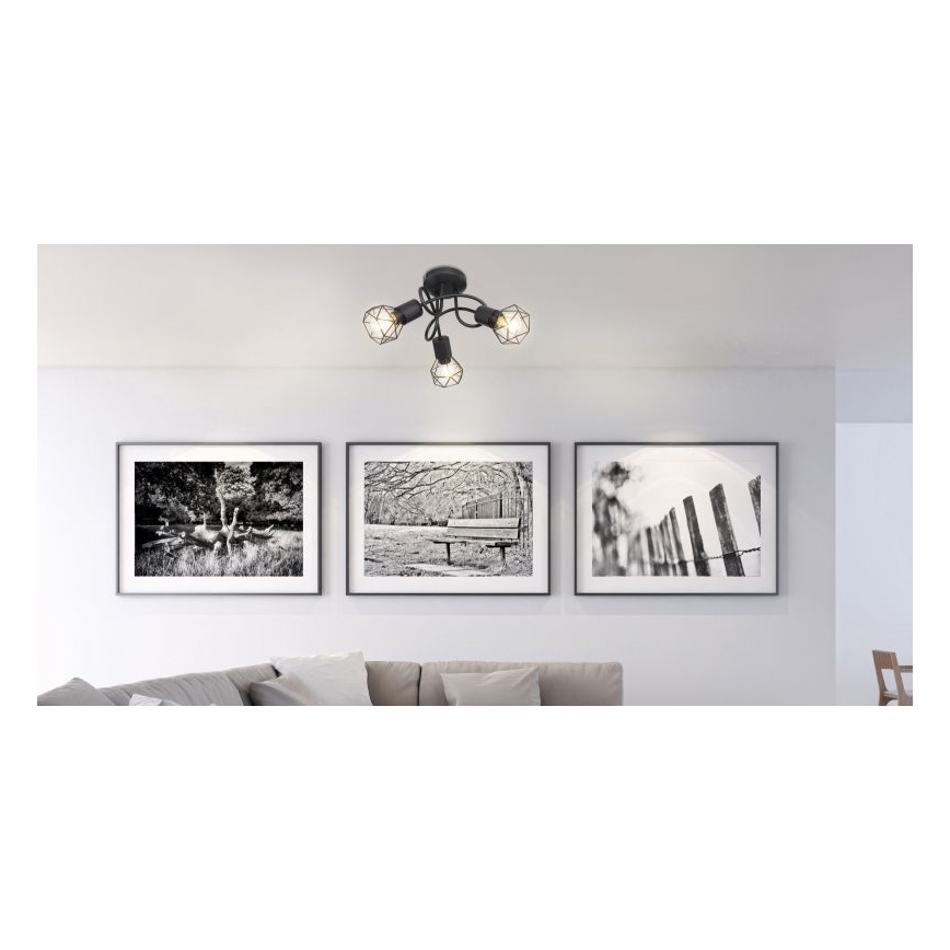 Globo - LED Prisadený luster 3xE14/6W/230V čierna