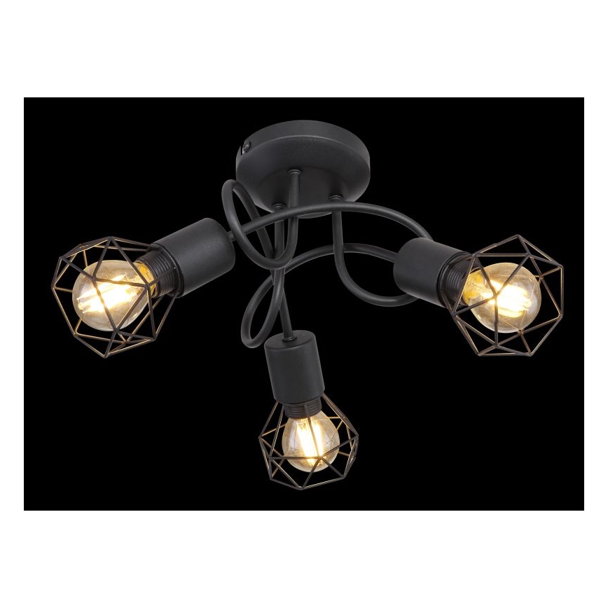 Globo - LED Prisadený luster 3xE14/6W/230V čierna