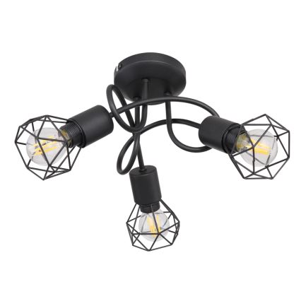 Globo - LED Prisadený luster 3xE14/6W/230V čierna