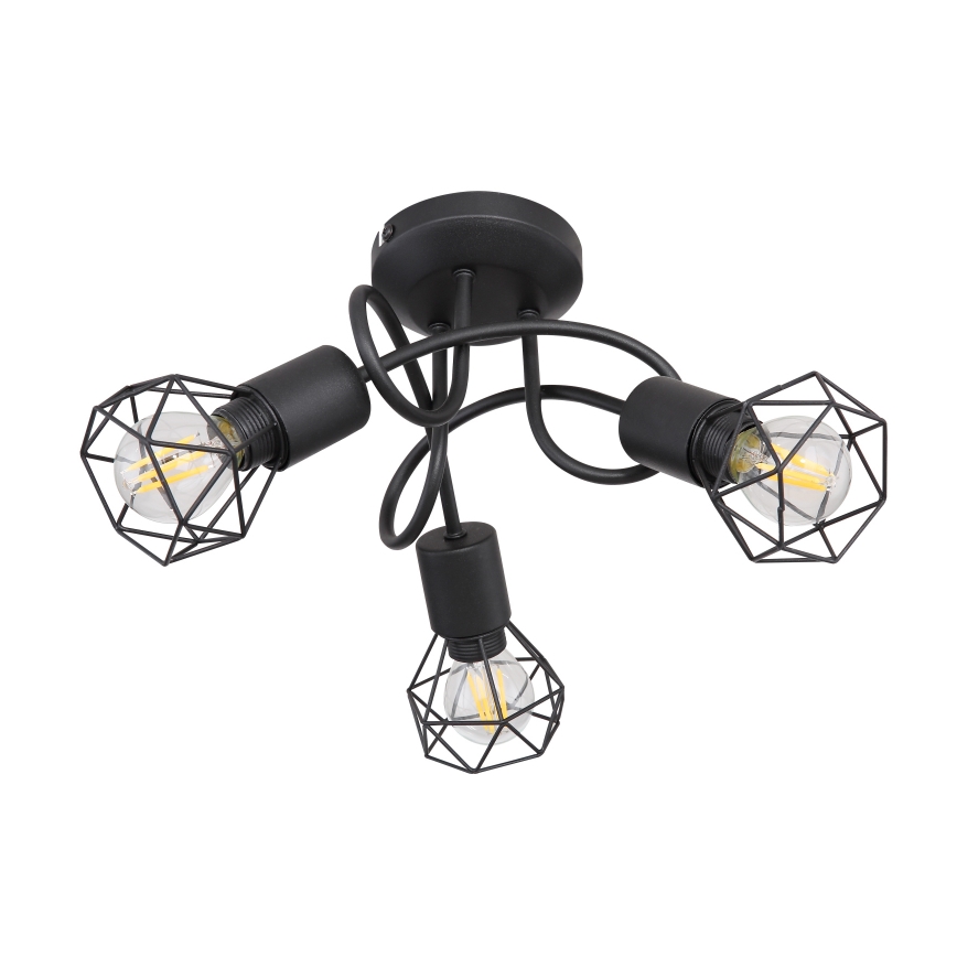 Globo - LED Prisadený luster 3xE14/6W/230V čierna