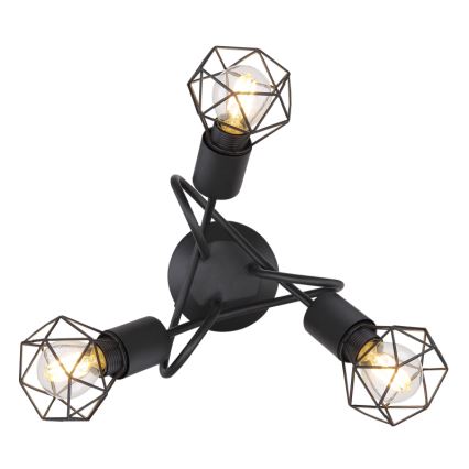 Globo - LED Prisadený luster 3xE14/6W/230V čierna