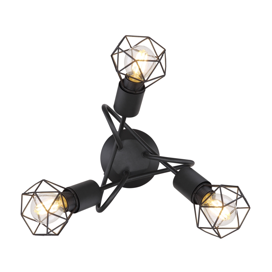 Globo - LED Prisadený luster 3xE14/6W/230V čierna