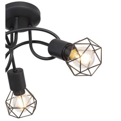 Globo - LED Prisadený luster 3xE14/6W/230V čierna