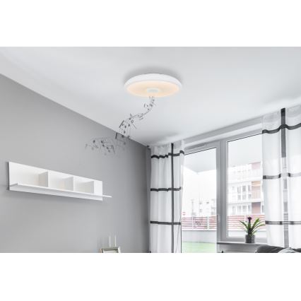 Globo - LED RGBW Stmievateľné kúpeľňové svietidlo s reproduktorom LED/18W/230V 3000-6500K IP44 + diaľkové ovládanie