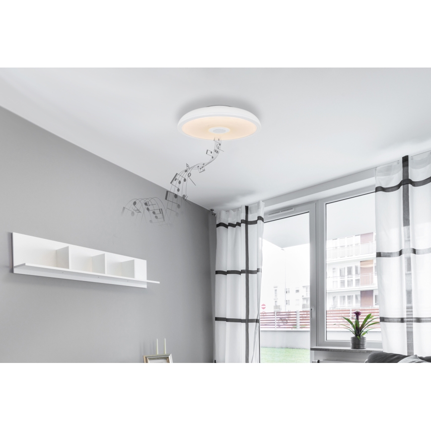 Globo - LED RGBW Stmievateľné kúpeľňové svietidlo s reproduktorom LED/18W/230V 3000-6500K IP44 + diaľkové ovládanie