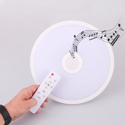 Globo - LED RGBW Stmievateľné kúpeľňové svietidlo s reproduktorom LED/18W/230V 3000-6500K IP44 + diaľkové ovládanie