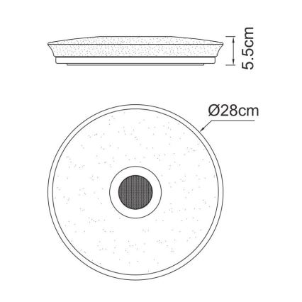 Globo - LED RGBW Stmievateľné kúpeľňové svietidlo s reproduktorom LED/18W/230V 3000-6500K IP44 + diaľkové ovládanie