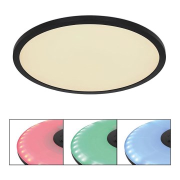Globo - LED RGB Stmievateľné kúpeľňové stropné svietidlo LED/21W/230V 3000-6000K + diaľkové ovládanie IP44 čierna