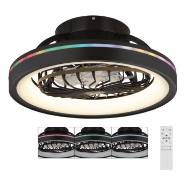Globo - LED RGB Stmievateľný stropný ventilátor LED/40W/230V 2700-6500K + diaľkové ovládanie